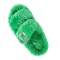 Adjustable Women's Fluffy Faux Fur Slippers Comfy Open Toe Two Band Velcor Slippers with Fleece Lining