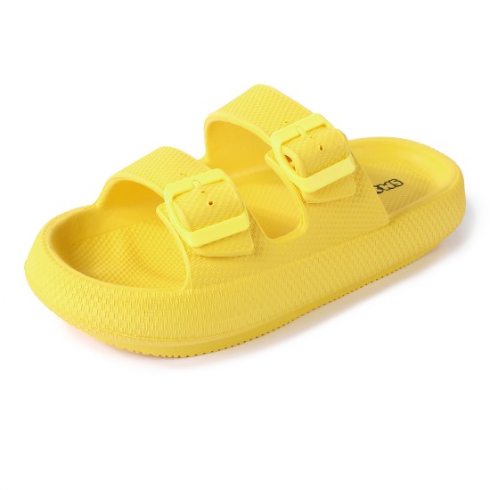 Pillow Slides for Women Thick Sole Adjustable Double Buckle EVA Cloud Sandals Indoor&Outdoor