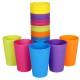 18pcs/set Reusable Plastic Cups Mugs Rainbow Colors Outdoor Picnic Travel Drinking Cup Mug Home Party Kids Water Cup Drinkware